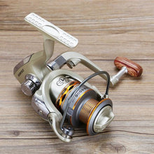 Load image into Gallery viewer, Wooden Handshake Spinning Fishing Reel