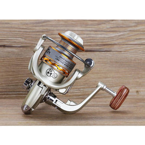 Wooden Handshake Spinning Fishing Reel