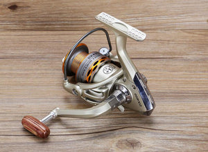 Wooden Handshake Spinning Fishing Reel