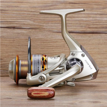 Load image into Gallery viewer, Wooden Handshake Spinning Fishing Reel